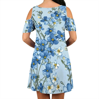 Light Blue Casual Dress for Spring Picnic & Garden Party