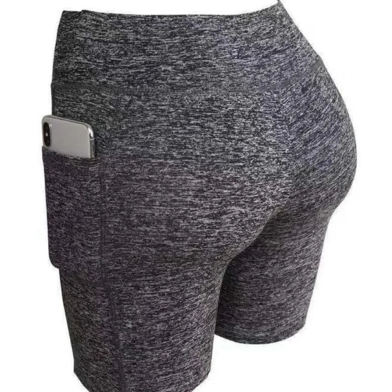 Yoga Shorts for Women Summer Fitness Shorts Biker Workout Running Sports Shorts Quick Drying Sportwear with Pocket Breathable