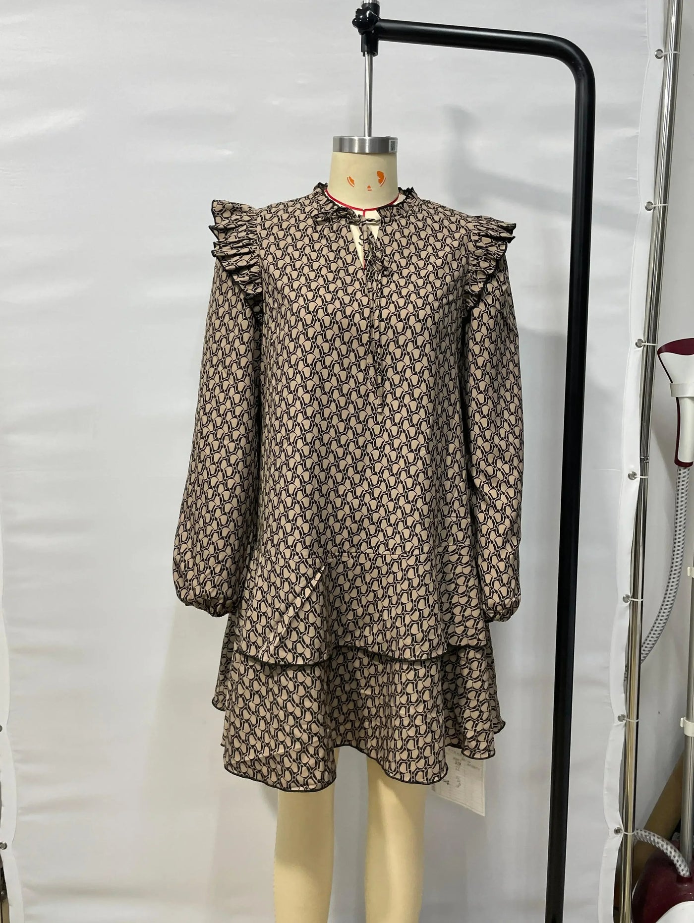 Dresses for Women 2025 Fashion Elegant Long Sleeve Print Women Dress V-Neck Lace-up Dress Women Vestidos De Verano Mujer Q23