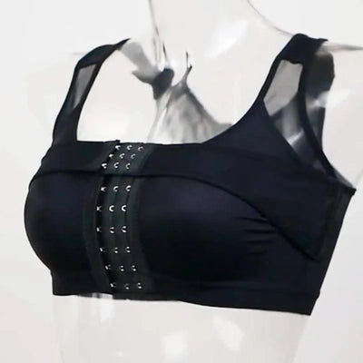 Women Post-Surgery Shaper Front Closure Bra Compression Posture Corrector Crop Top with Breast Support Band