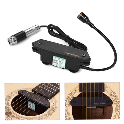 Acoustic Guitar Active Soundhole Pickup Magnetic + Microphone Dual Pickup Systems with Volume Controls for Classic Folk Guitars