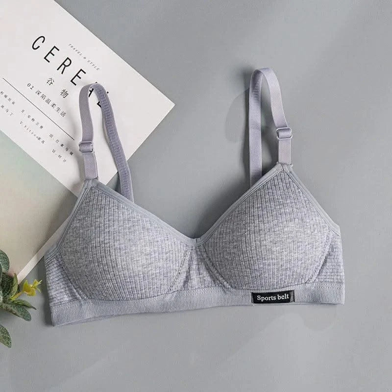 Cotton Women's AB Cup Bra Underwear Wireless Gathering Comfortable V-Bra Women's Upward Push Underwear