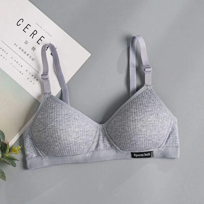 Cotton Women's AB Cup Bra Underwear Wireless Gathering Comfortable V-Bra Women's Upward Push Underwear