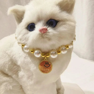 Pet Collar Adjustable Pearl Cat Collars Cute Rose Flower Kitten Puppy Necklace Pet Product Cat Dog Accessories
