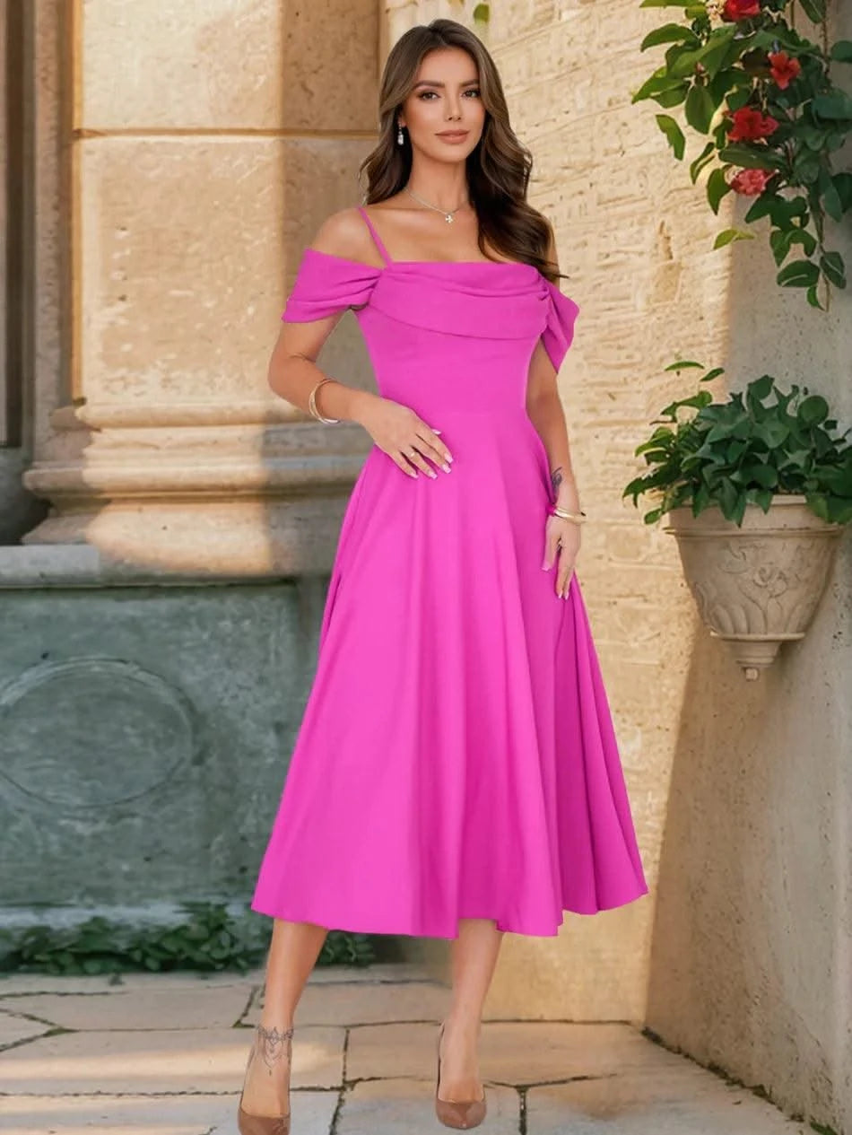 European and American Summer Dress for Women Clothing New Sexy Pleated Suspender Dresses 2025 Slim Temperament A-line Skirt