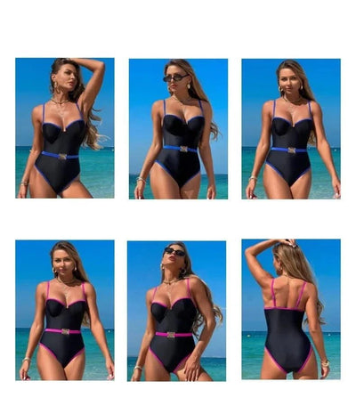 Tight Swimsuit for Women with a Sense of Luxury, Conservative Huludao One-piece Swimsuit, Ins Style, Concealing Flesh and