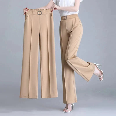 High Waist Wide Leg Pants Women Spring Autumn New Drop Feel Relaxed Straight Suit Pants Fashion Wild Casual Trousers White Black