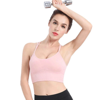 Women Strappy Sports Bras Padded Fitness Yoga Vest