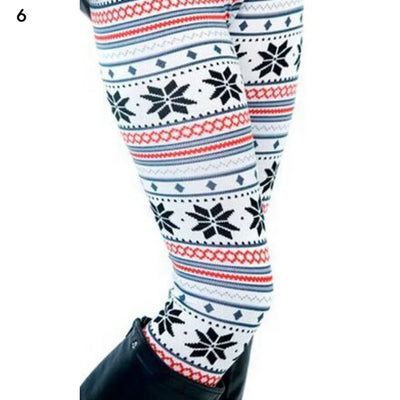 Christmas Leggings Women Tights Trouser High Waist Skinny Leggins Snowflake Elk Xmas Fitness Legging Lady Stretch Trousers Pants
