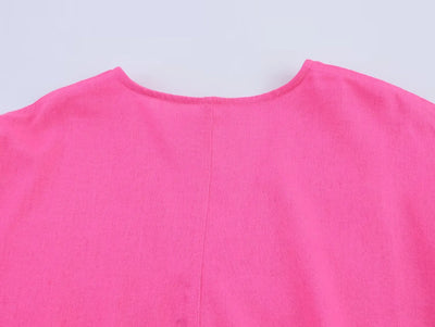 2025 new women's clothing European and American style fashionable linen western style asymmetrical V-neck design linen top