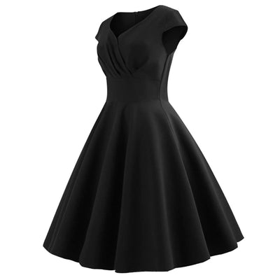 Pink Summer Elegant Party Midi Dress Women V Neck Vintage Robe Elegant Vintage Rockabilly Pin Up Party Office Midi Dresses