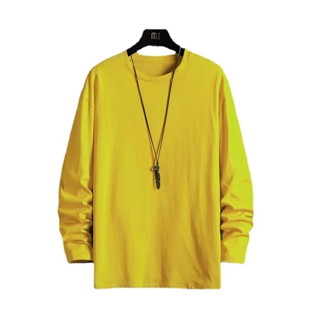 New Long Sleeve t shirt for Men Autumn Fashion Cotton Solid Color t-shirts Cozy Streetwear Men's t-shirt 5XL Baggy Korean Trendy