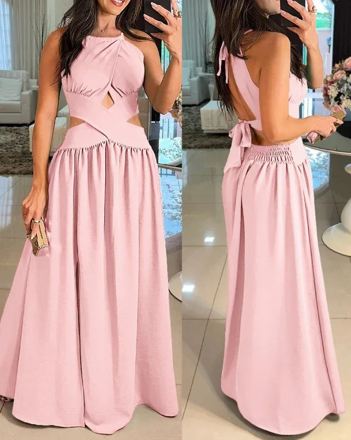 Women's Evening Dress 2024 Spring/summer Latest Intelligent Solid Color Red Temperation One Shoulder Party Tight Long Skirt