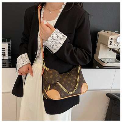 Famous Designer Elegant Handbags Leather For Women, Ladies Crossbody Shoulder Bag Classic Popular And Lightweight For Shopping