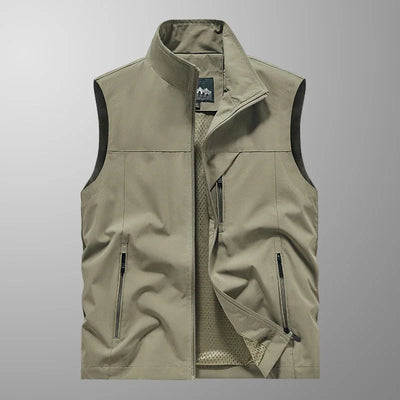 Summer Vest Men's Work Vest Large Size Golf Sleeveless Jacket Tactical windbreaker Hunting Camping Fishing waterproof Coat Parka