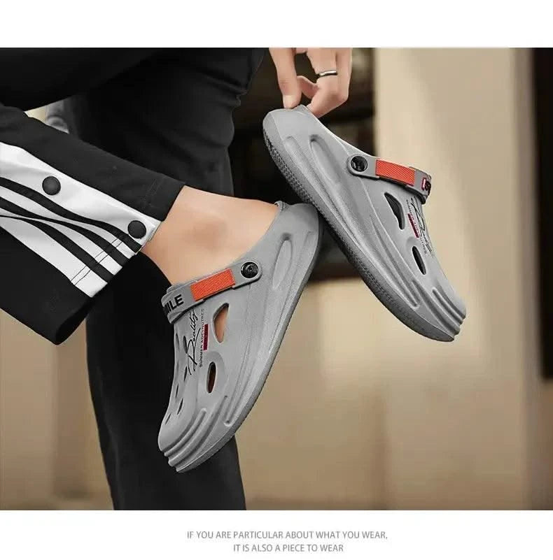 2025 New Men's Clogs Slippers Sandal Men Garden Shoes Flat Sandals Male Sneakers Outdoor Home Clogs Slides Men Summer Shoes - Elanique