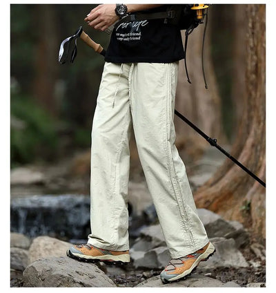 Men's Trousers 2025 Summe Fashion Thin Style Business Casual Pants Outdoor Stretch Breathable Straight Leg Loos Baggy Versatile
