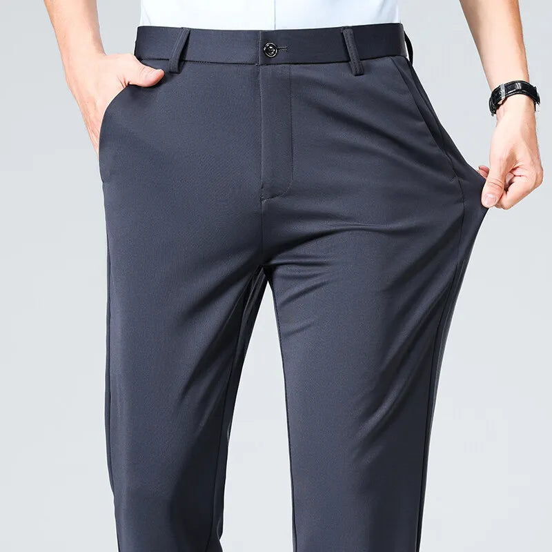 Plus Size Big and Tall Mens Trousers Business Casual Loose Straight Leg Pants Comfort Fit Office Work Commuting No Tight Classic
