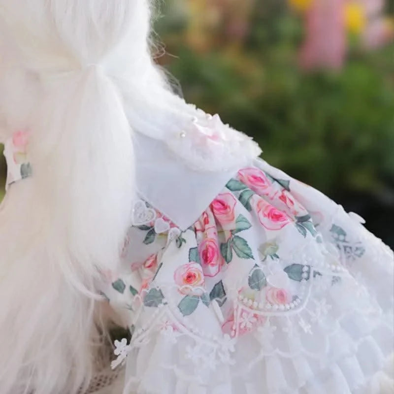 Pet Clothes Dog Skirts Floral Cute Spring And Summer Jumpsuit Small Dog Teddy Bear Clothes Pet Series Essential Clothes For Pet
