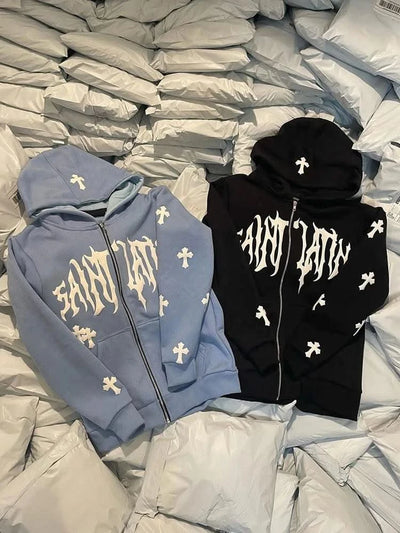 New in Hoodies & Sweatshirts Hooded Sweatshirt Harajuku Man Hoodie Men Men's Clothes Zip Up Hoodies Mens Clothing Goth Y2k Coat