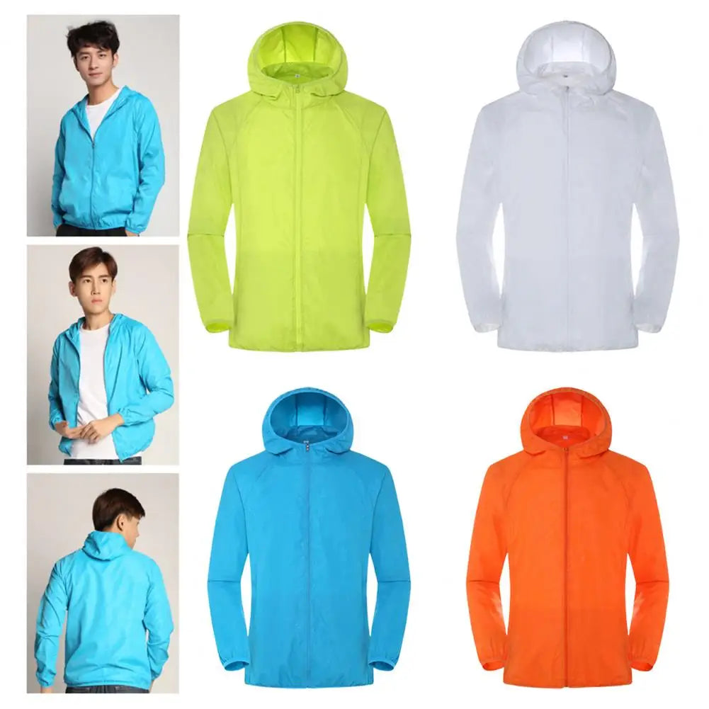 2024 Summer Hooded Jacket Men Women Waterproof Sun Coat Pockets Quick Dry Skin Ultra light Windbreaker Outdoor Jacket
