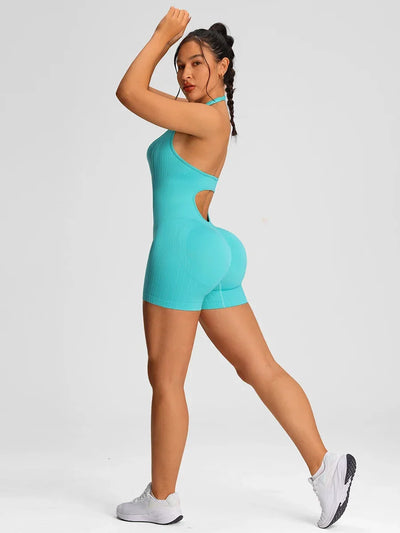 Summer Rompers Sportswear Woman Gym Combi-pants Women Jumpsuits Sport Yoga Clothes Female Fitness Overalls Shorts Bodysuit