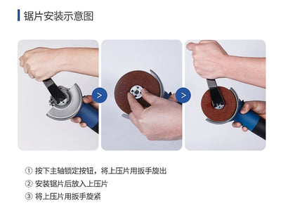 WSM800-100 Handheld Angle Grinder Power Tools with Metal Hand Wheel Cutter Portable Polisher