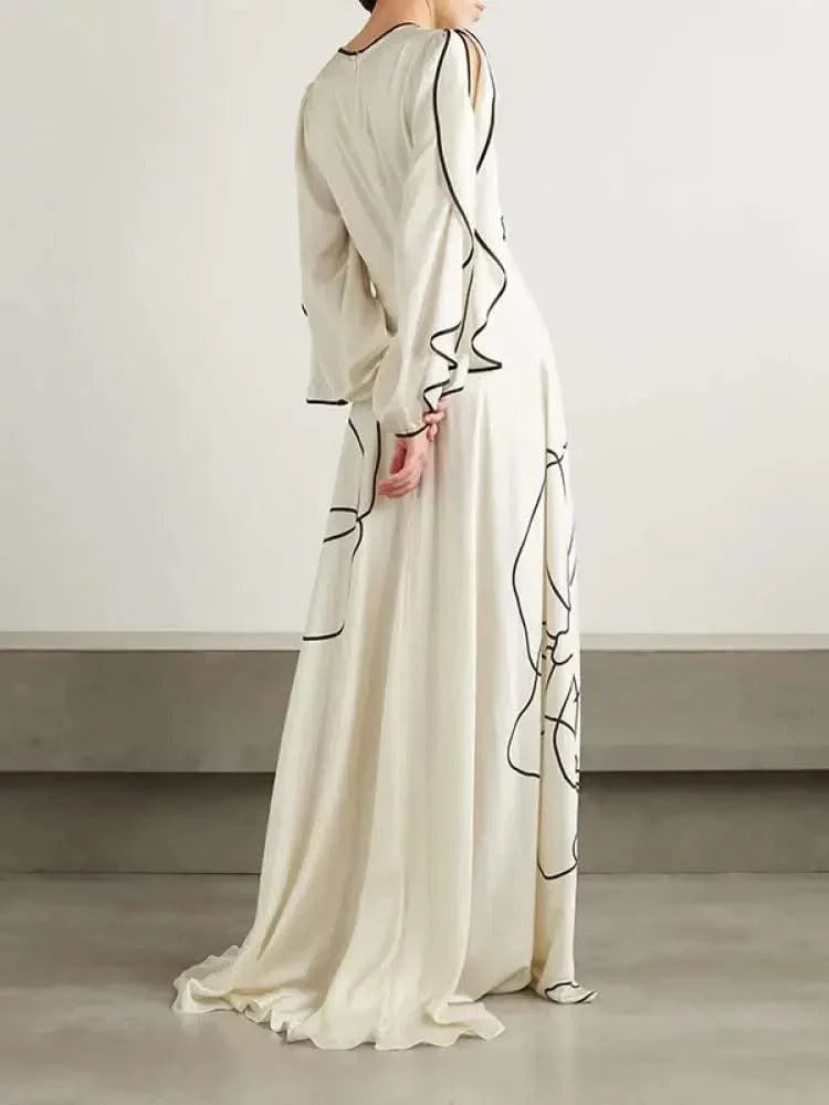 UOOZEE Elegant Party Evening Dresses 2025 Women Summer Fashion Flower Printed Ruffled Sleeves Falbala Wedding Banquet Dress