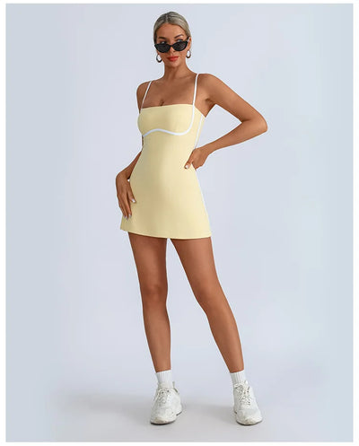 Golf Tennis Dress with Pad Sports Set Yoga for Women Workout Pickleball Clothing Badminton Skorts Activewear