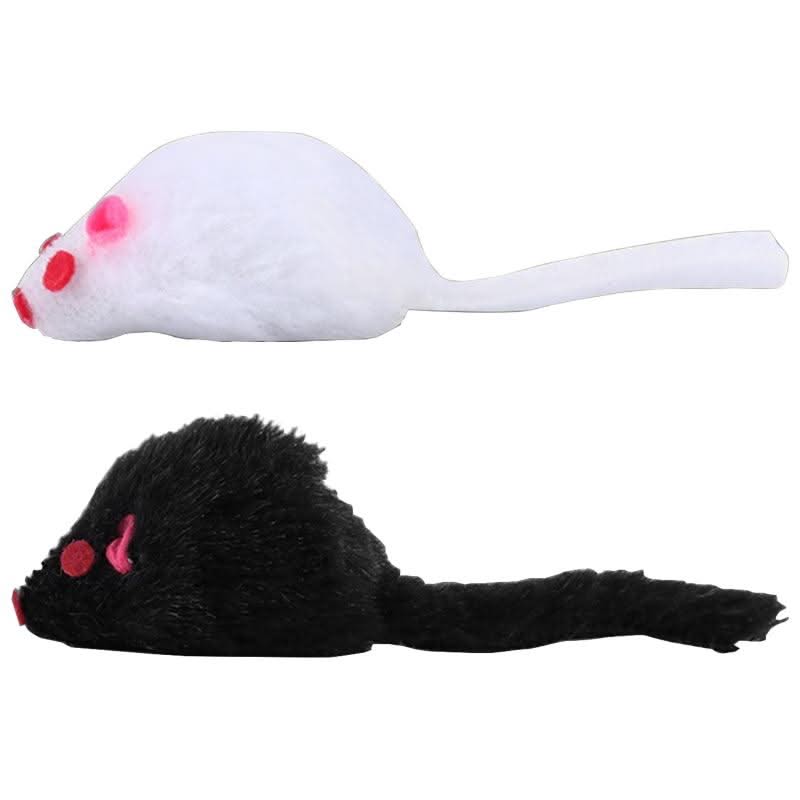 Rattle Mouse Toy for Pet Soft Plush Play Catch Kitten Interactive Mice for Indoor Cats White / Dropshipping