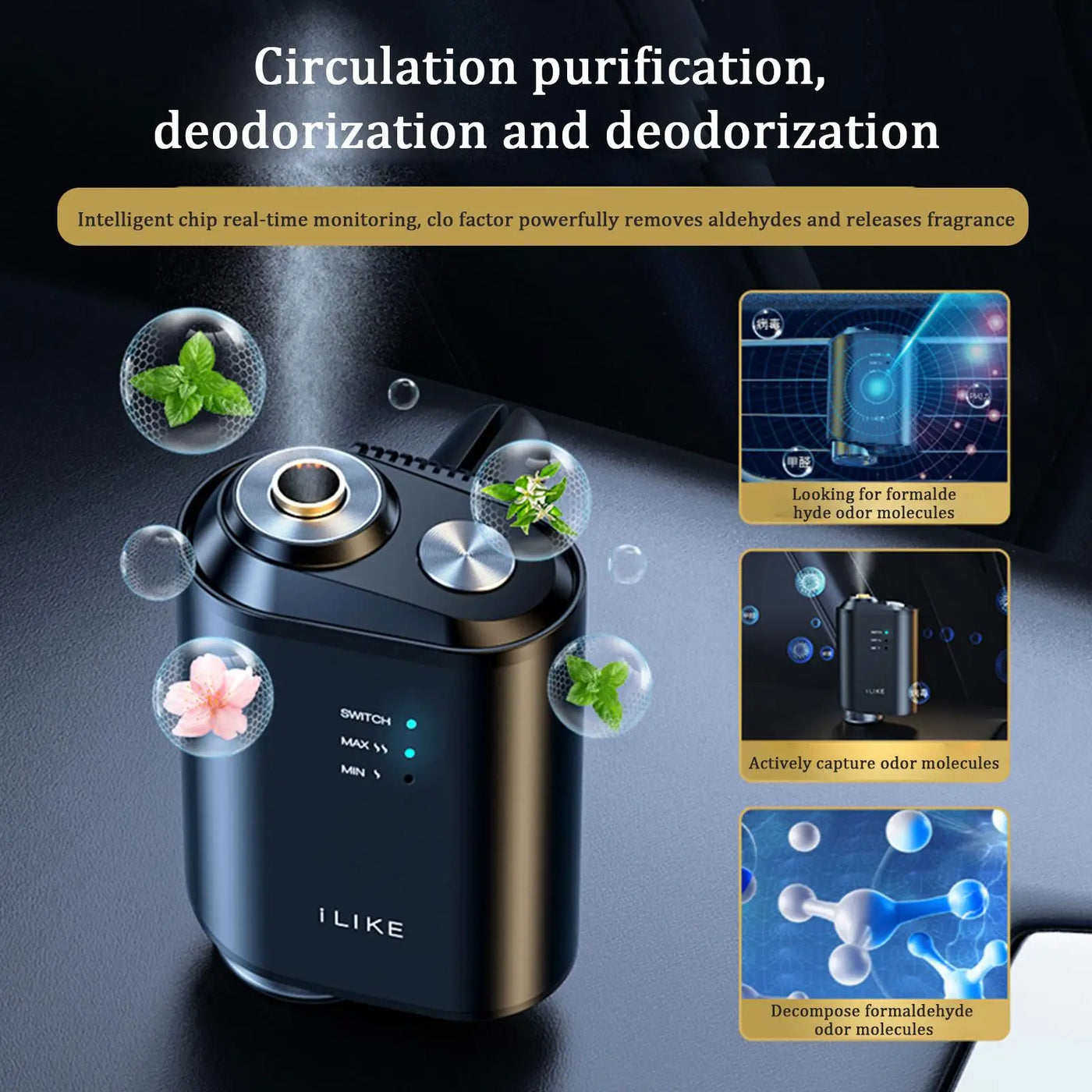 For Car Universal Automatic Air Diffuser Aroma Car Air Vent Humidifier For Car Interior Accessories Aromatherapy Scent Air Refre
