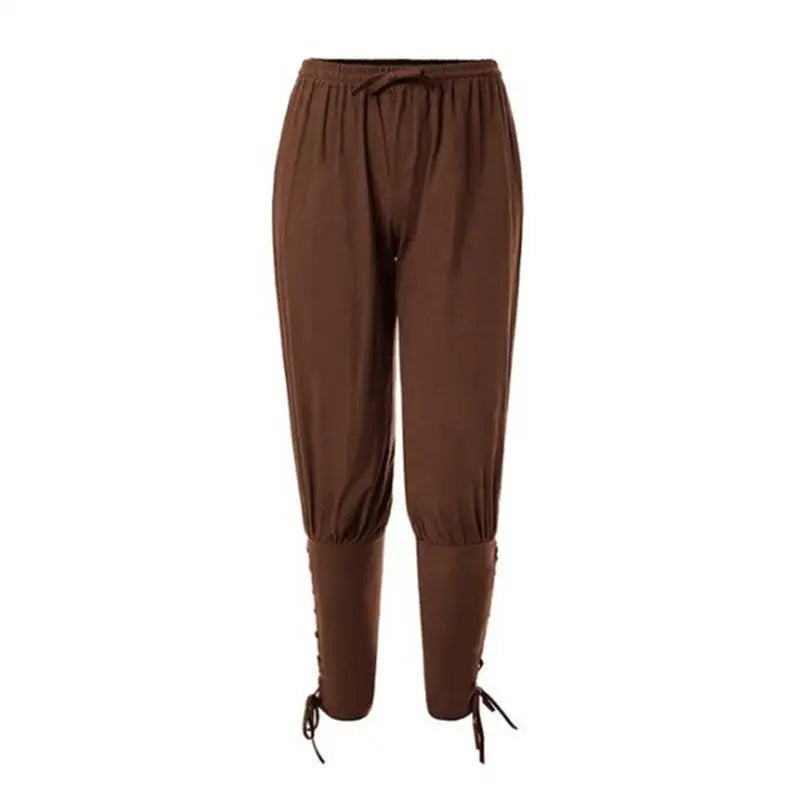 Men's Casual Trousers New Summer Drawstring Trousers Medieval Pirate Trousers Cotton and Linen Streetwear Pants