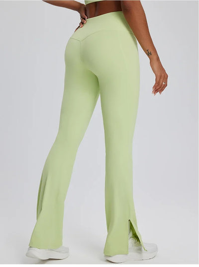 Yoga Leggings Women Bell-bottoms Fitness Leggings Running Cycling Pants Breathable Workout Gym Sports Tights High Waist Leggings