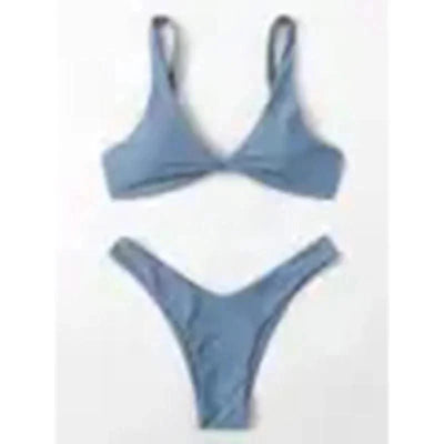 OIINAA Bathing Suit Women Solid Sexy Swimsuit Bow Tie Drawstring Lace Up Summer Bikini Set Two-pieces Beachwear Thong Biquinis