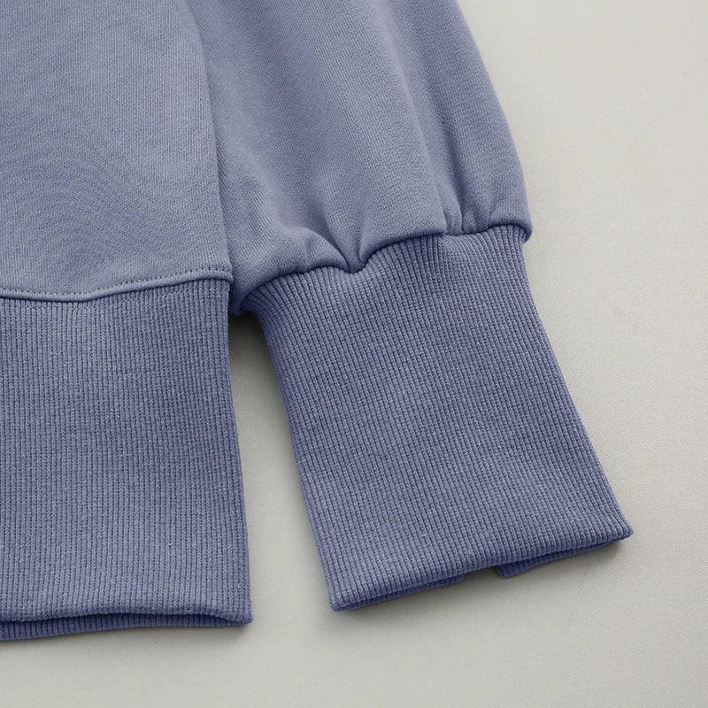 Oversized 100% Cotton Women Sweatshirts Long Sleeve Patchwork Open Side Streetwear Harajuku Pullovers Autumn Clothes For Women