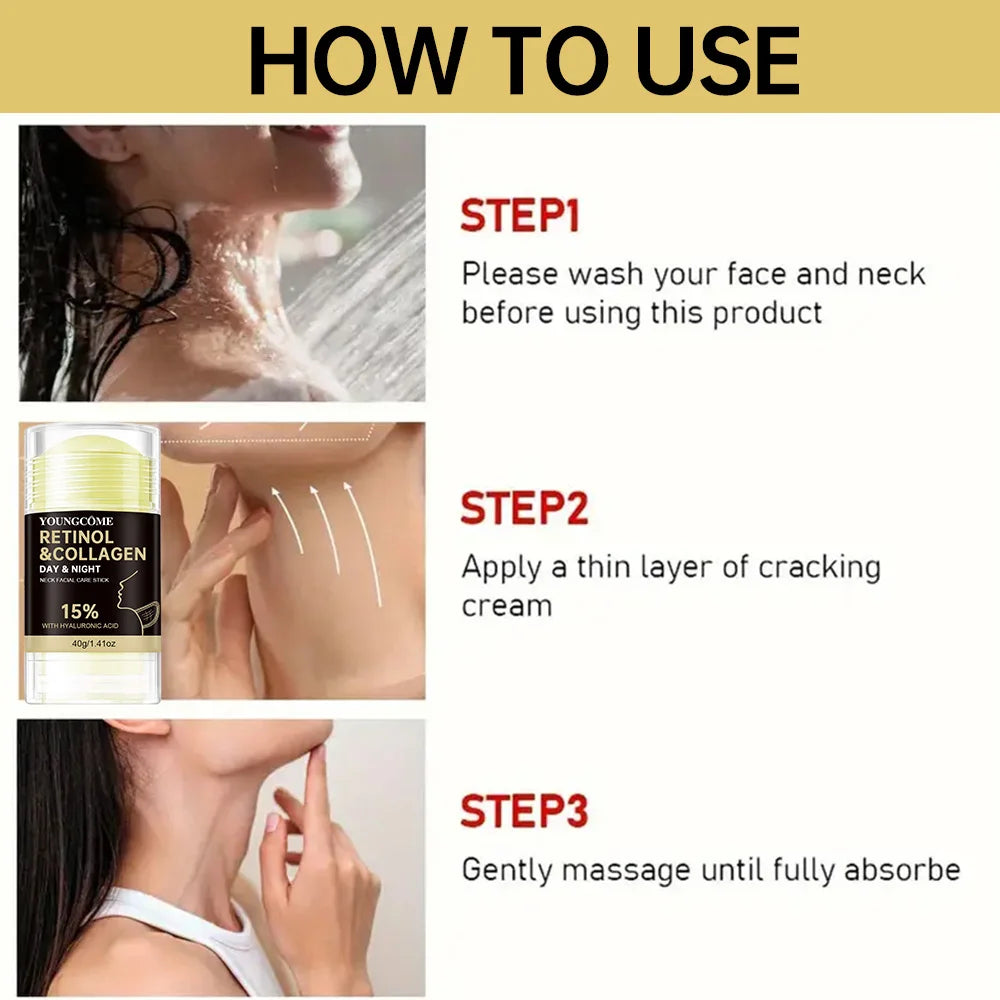 Retinol Face and Neck Treatment Bar Collagen with Firming Elasticity Improve Loose Skin Lotion Moisturizes and brightens skin