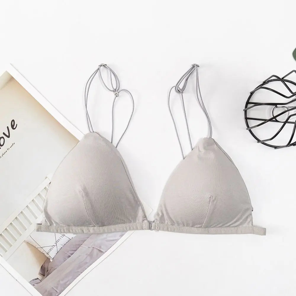 Breathable Triangle Bras for Women Beauty Back Push-up Wireless Bra Thin Strape Lingerie French Style Bra Girls