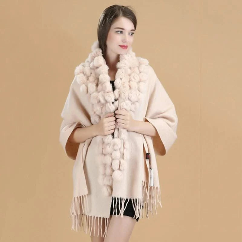 Winter Thick  Genuine Rabbit Fur Scarf for Women