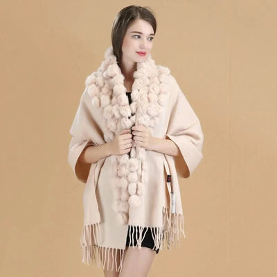 Winter Thick  Genuine Rabbit Fur Scarf for Women