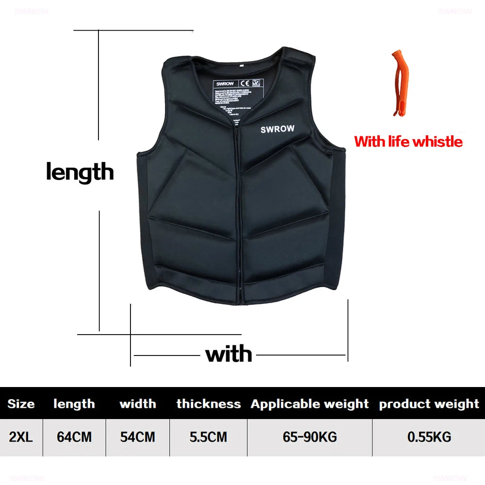 Wake Surfing Impact Vest CE Approved Neoprene Life Jacket Wakesurf Comp Vest surf But Great for All Other Watersports Activities