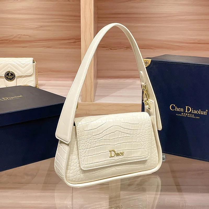 Classic Women's Handbag in Leather, Shoulder and Crossbody Bag Style, Luxury Elegant Design for Ladies By Famous Designer