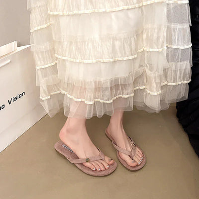 Luxury Designer Woman Flat Slippers Woven with Comfortable Women's Shoes Casual Bottom Slippers 2025 New Summer Women Sandals