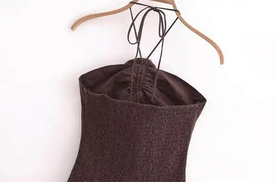 Dresses Summer Women's Chic Tube Top Hanging Neck Holiday Dress Women's Street Fashion Party Long DressFashionable temperament h