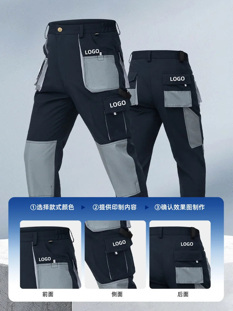 Work Trousers Working Pants For Men Cargo Pants Men Workwear Multi-pocket Outdoor Hiking Joggers Pants Functional Pockets Pants