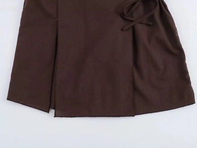 TFMLN Fashion Linen 2 Pieces Women 2024 Spring Summer Kimono Style Loose Lace Up Shirts Tops Women's Wide Leg Pants Sets