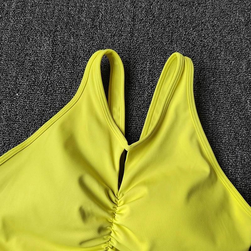 Sports Underwear for Women High-intensity Integrated Cup Shockproof Bra Running Training Suit Fitness Yoga Vest Wear Outside