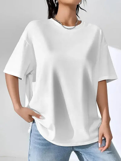 Oversized Summer T Shirts for Women Men White and Black Casual Female Korean Streetwear Tees Unisex Basic Solid Young Cool Tops