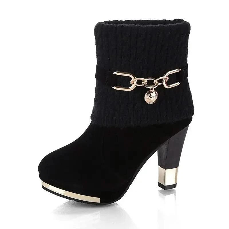 Women's Pointed Toe Ankle High Heel Platform Shoes | Pump Shoes| Boots for Women | Thick Heels | Ladies, Girls