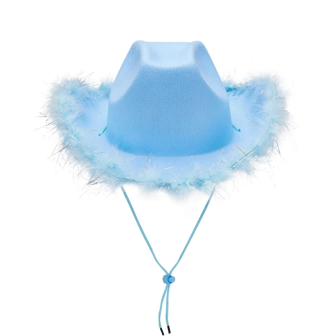 Women's Cowboy Hat, Adult Solid Color Furry Trim Wide Brim Hat Female Cap for Dating Party