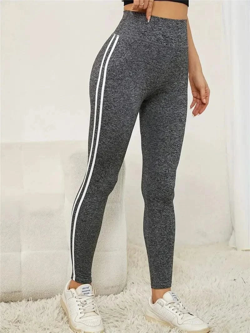 Women Side Stripe Sports Fitness Yoga Leggings Activewear